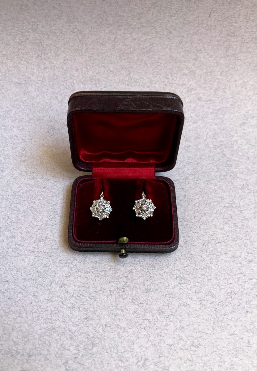 19th Century Gold And Diamond Earrings-photo-1