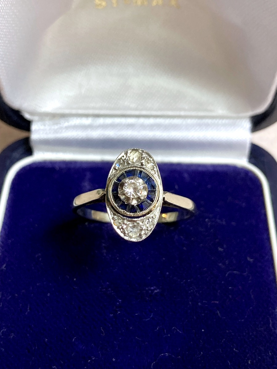 Bague en or, saphirs et diamants -photo-2