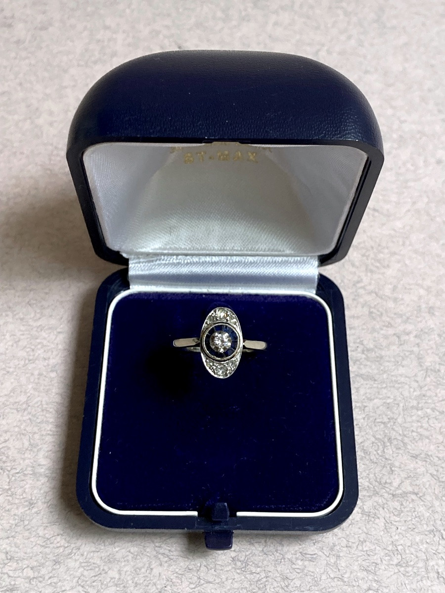 Bague en or, saphirs et diamants -photo-3