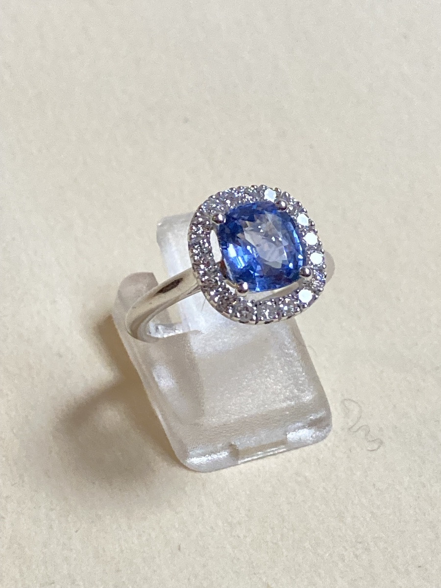 Bague saphir en or blanc -photo-2