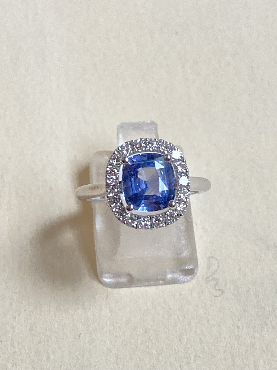 Bague saphir en or blanc -photo-3