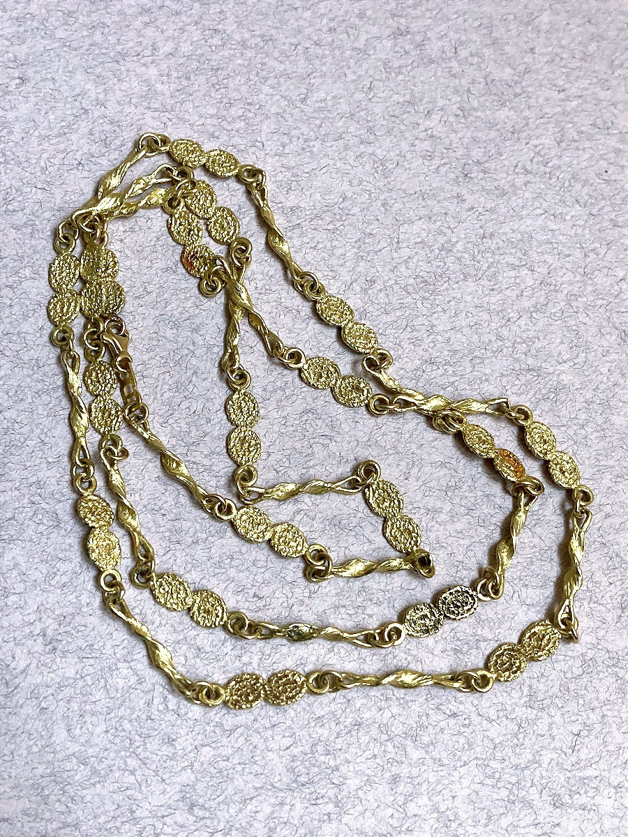 Collier en or style Art Brut 