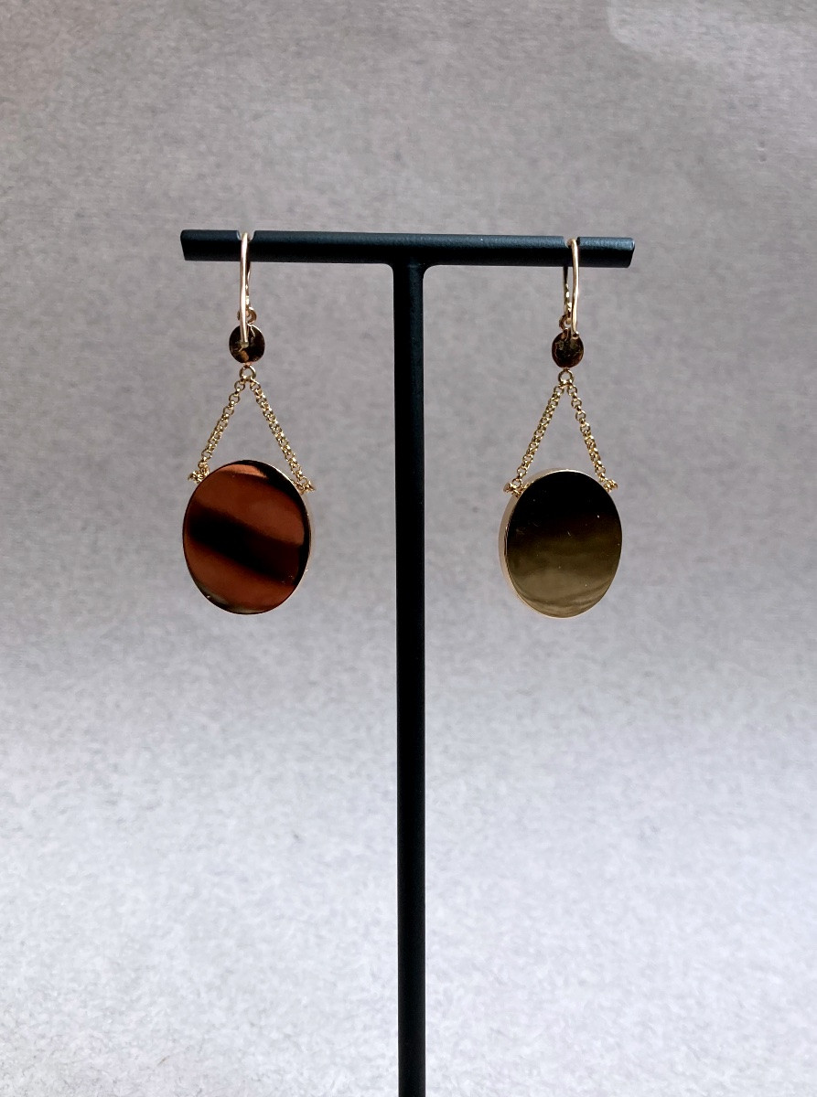 Pendants d’oreille or, diamants et rubis -photo-1