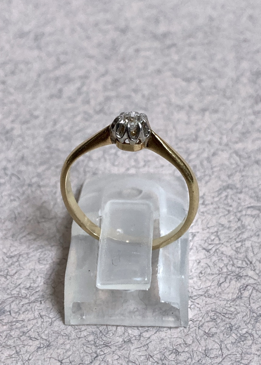 Bague solitaire en or XIXeme-photo-4