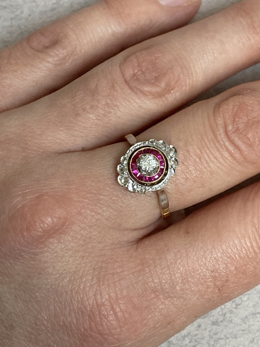 Bague en or, rubis et diamants -photo-2