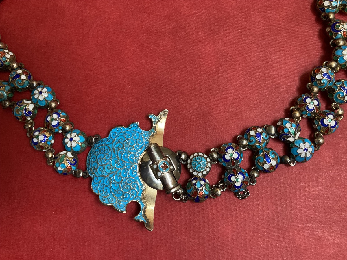 Russian Silver Enamel Belt - Pre-1917-photo-2