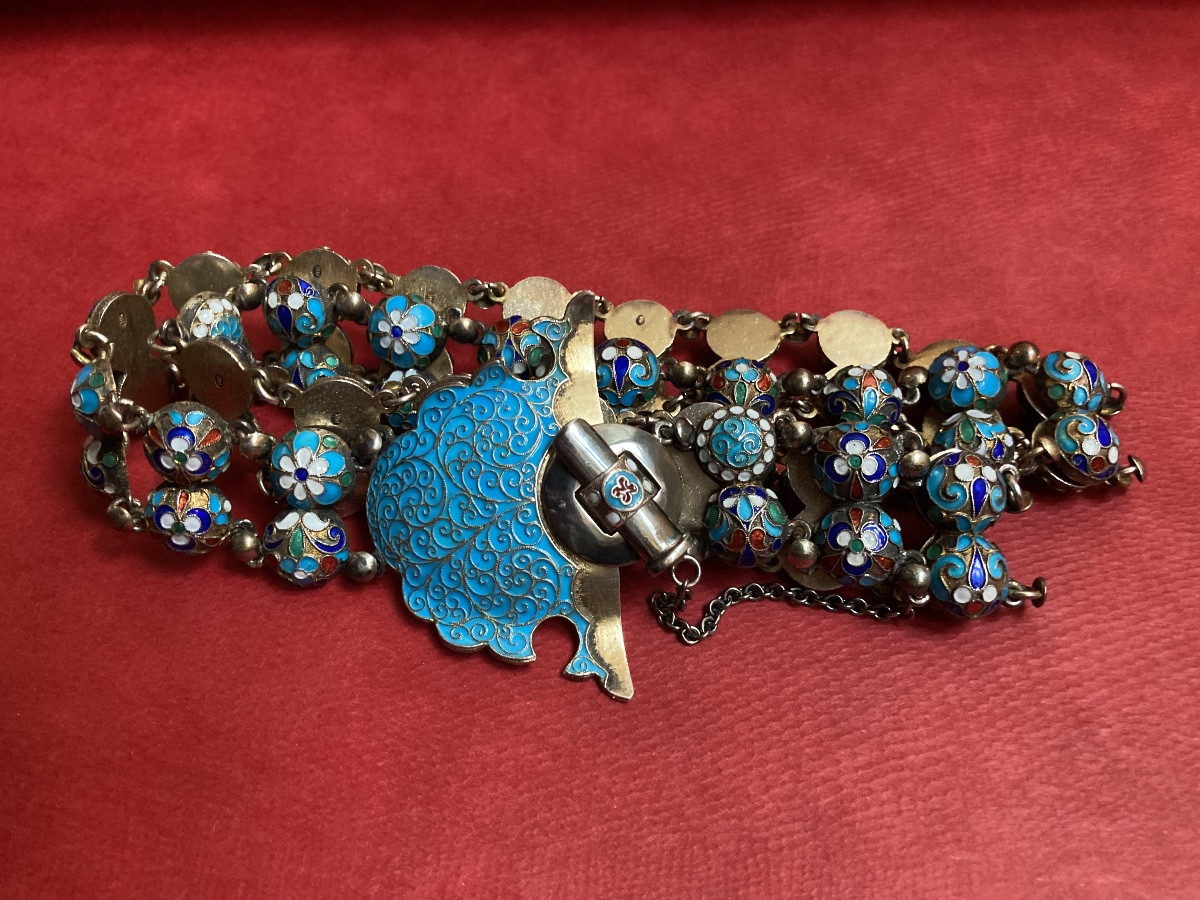 Russian Silver Enamel Belt - Pre-1917-photo-3