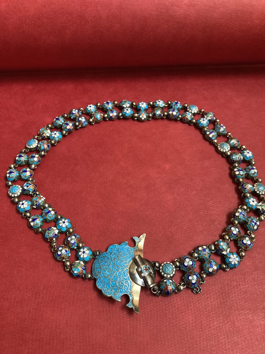 Russian Silver Enamel Belt - Pre-1917