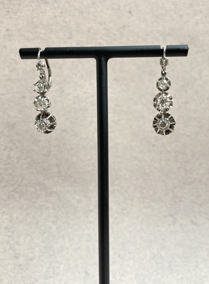 White Gold And Diamond Earrings 