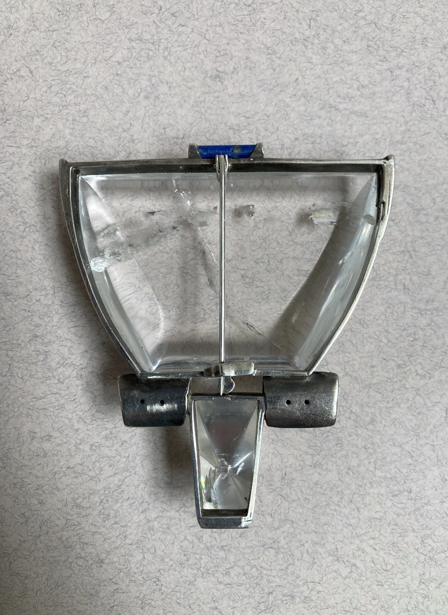 Broche pendentif argent, cristal de roche et lapis lazuli -photo-1