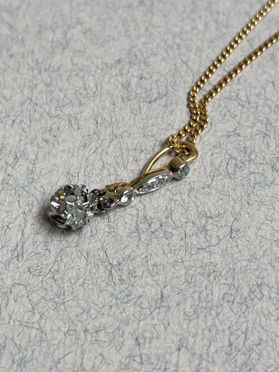 XIXeme - Collier en or et diamants -photo-2