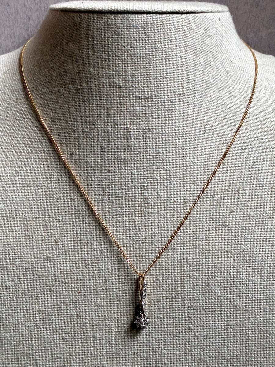 XIXeme - Collier en or et diamants 