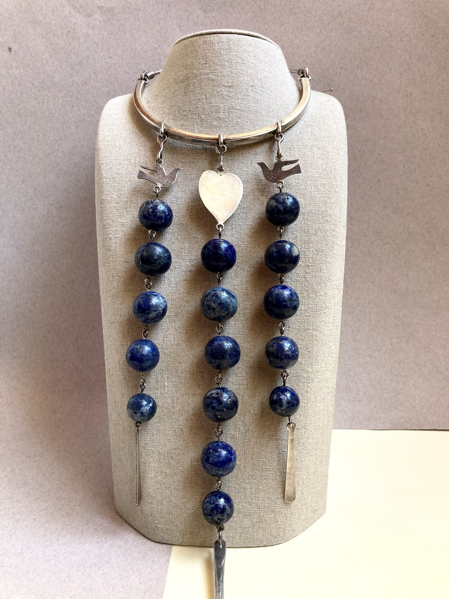 Silver And Sodalite Torch - 70's Artist's Work