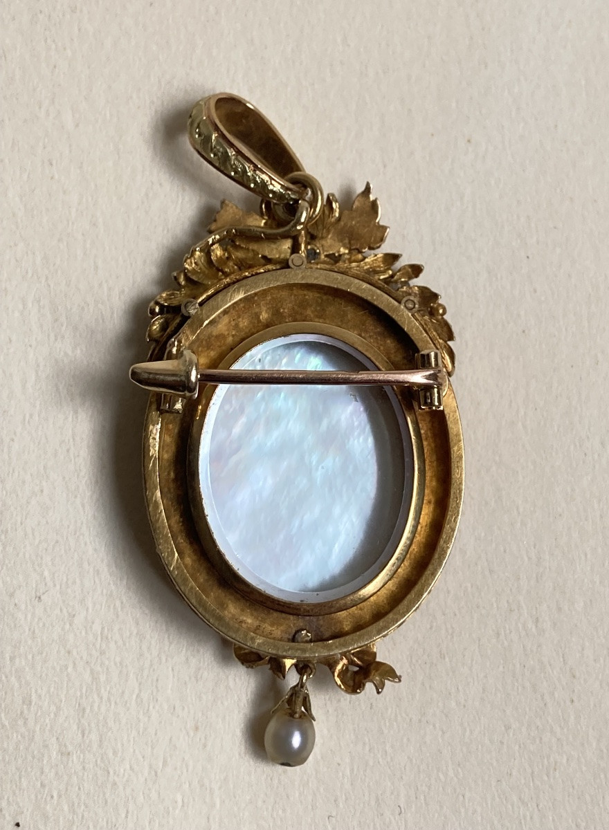 XIXth - Gold And Miniature Brooch/pendant-photo-3
