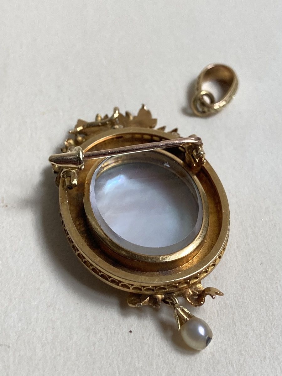 XIXth - Gold And Miniature Brooch/pendant-photo-4