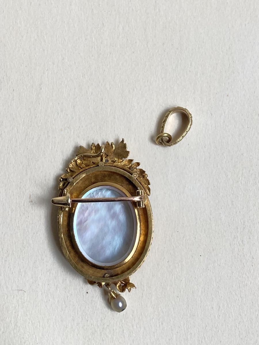 XIXth - Gold And Miniature Brooch/pendant-photo-2