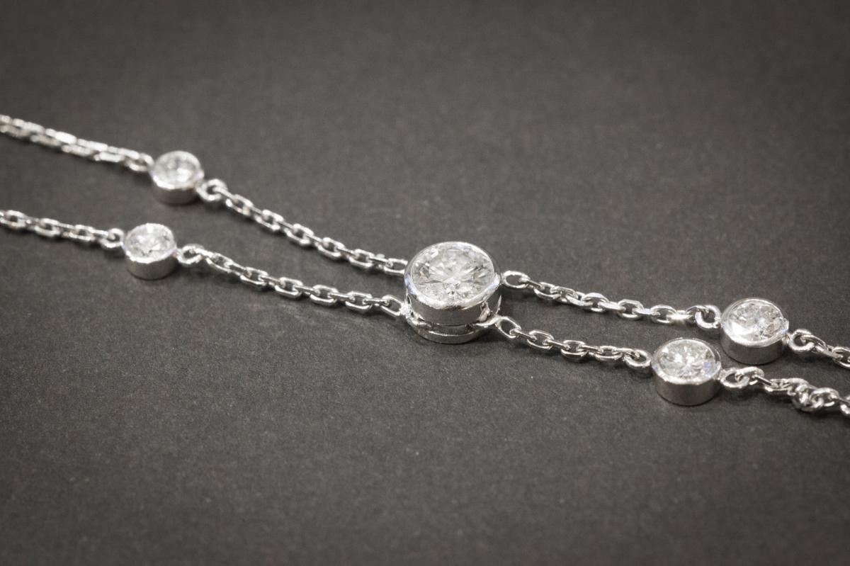 Vintage Necklace In White Gold And Diamonds-photo-4