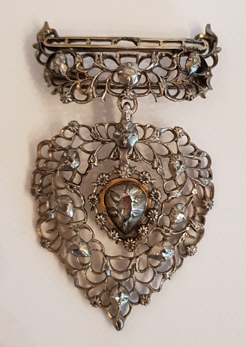 Broche en  Argent et Diamants, Fin XVIIIème siècle 