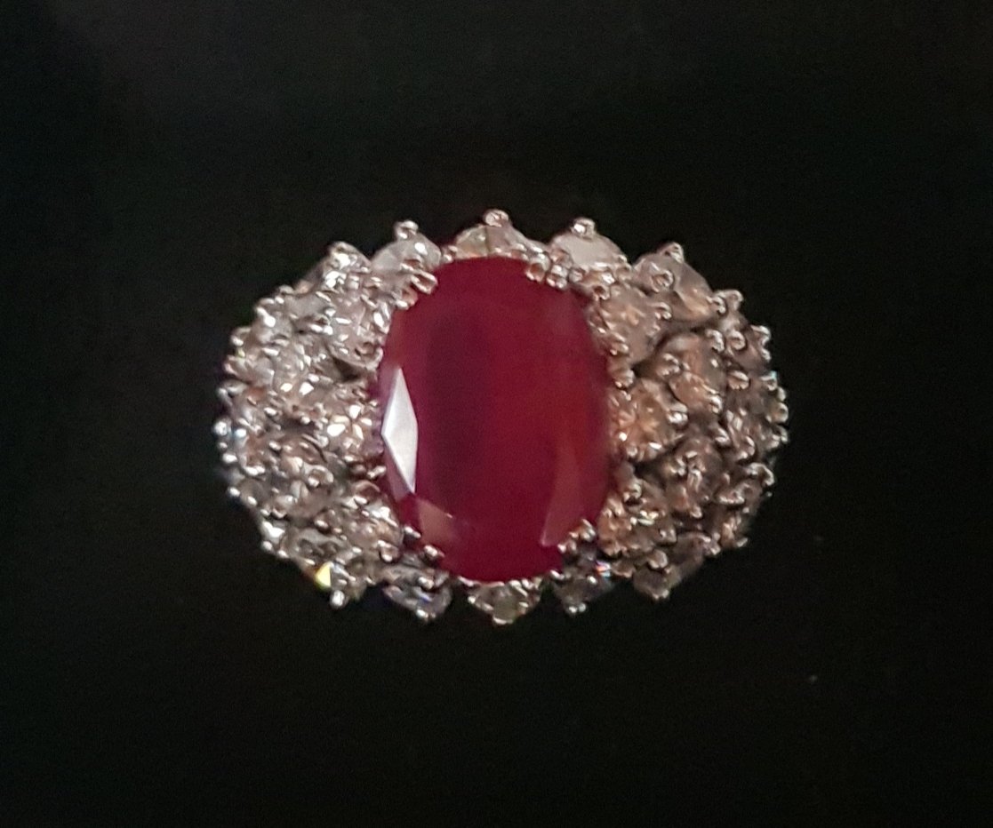 Bague Rubis, Diamants, Or, XXème Siècle -photo-1