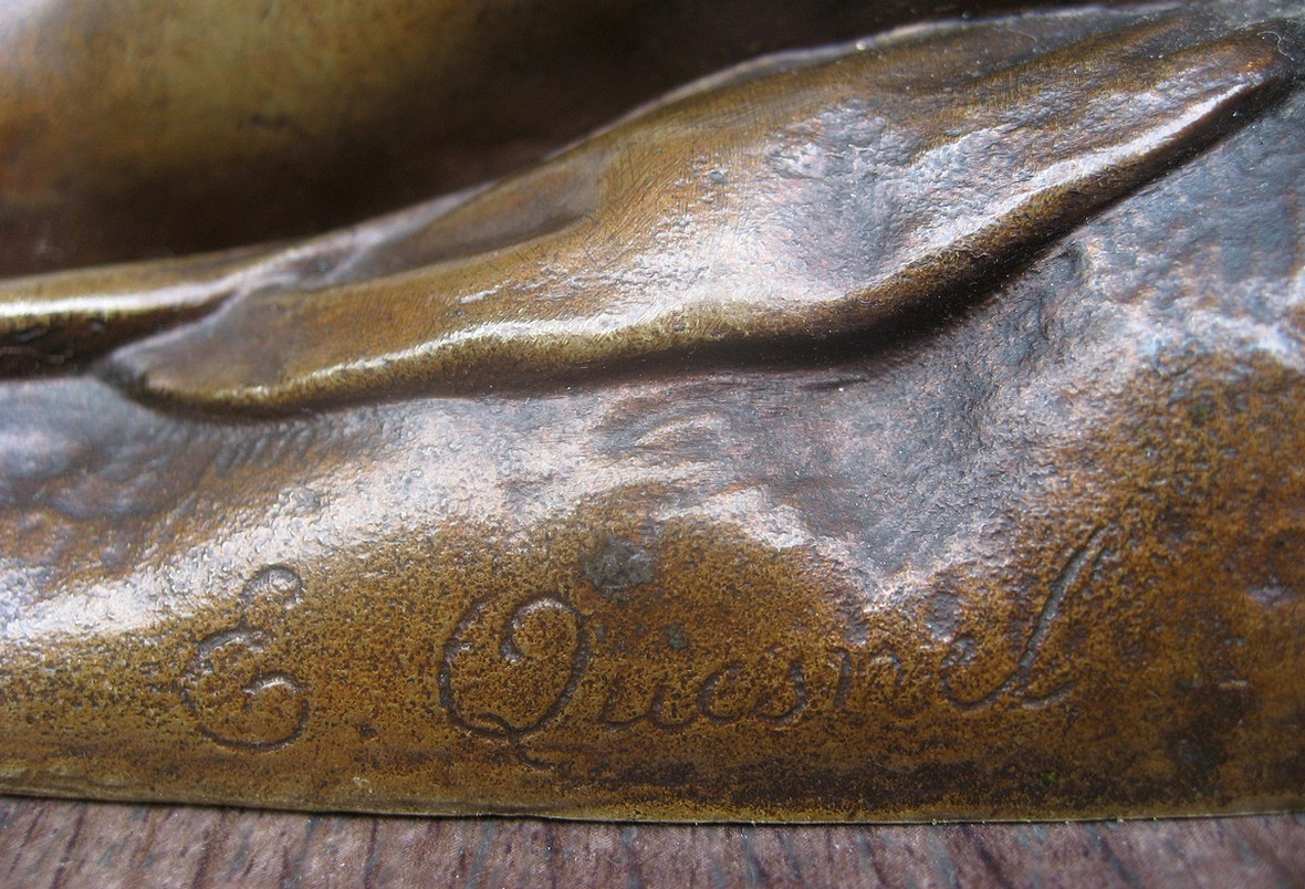 "bacchus Lying" Signed Bronze-photo-1