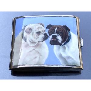 Silver-plated Enamelled Cigarette Case