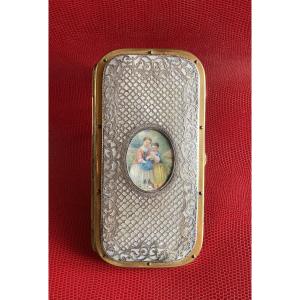 19th Century Silver And Mother-of-pearl Cigarillo Case 