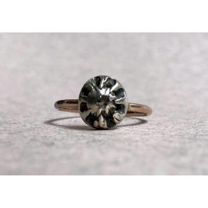 Antique Ring In Gold, Silver And Diamond, 19th Century 
