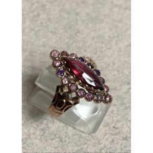 Perpignan Jewel - 19th Century Gold And Garnet Navette Ring