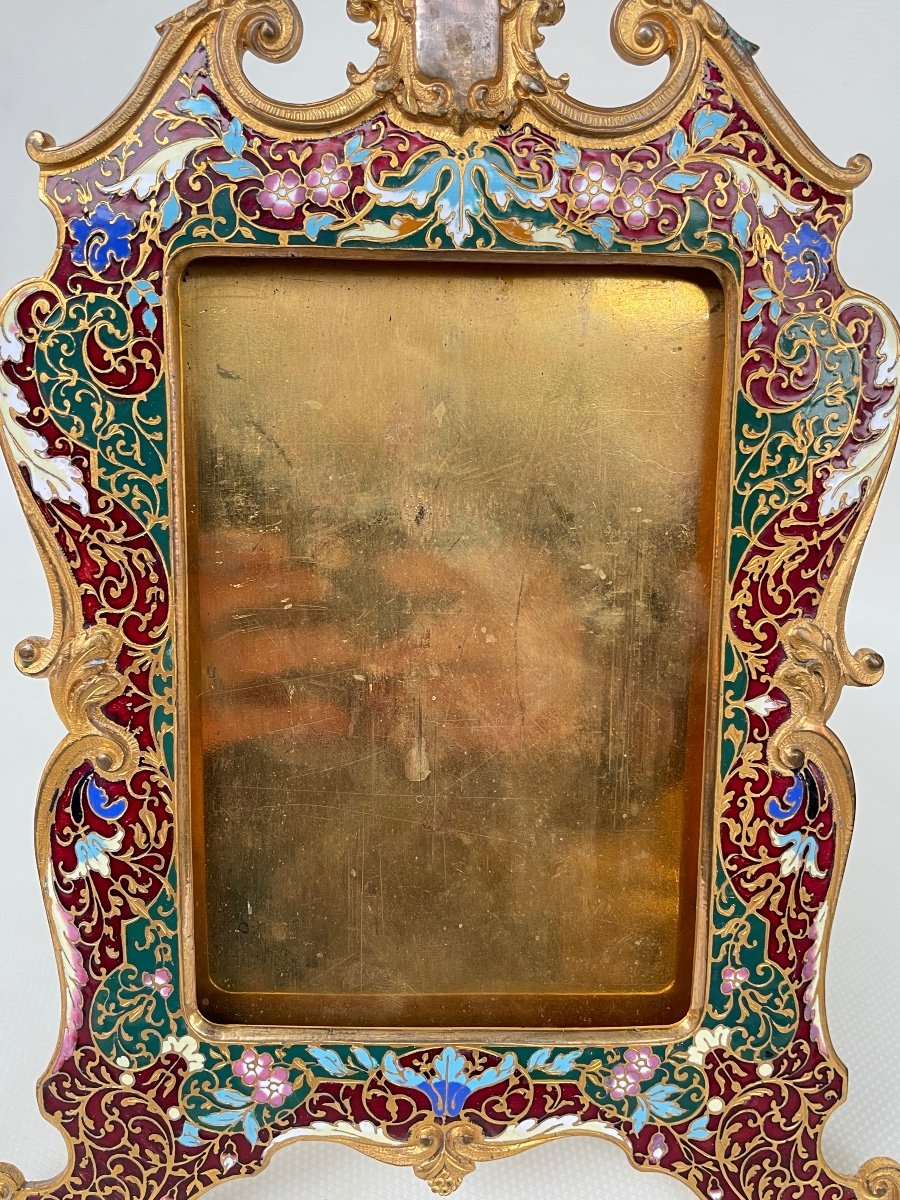 19th Century Frame In Champlevé Technique-photo-1