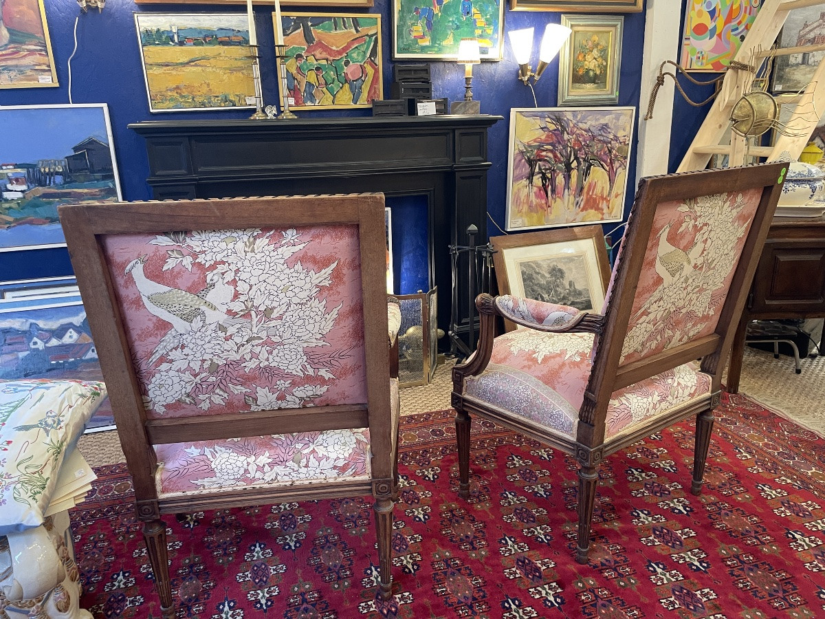 Pair Of Louis XVI Style Armchairs-photo-3