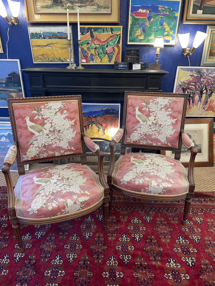 Pair Of Louis XVI Style Armchairs