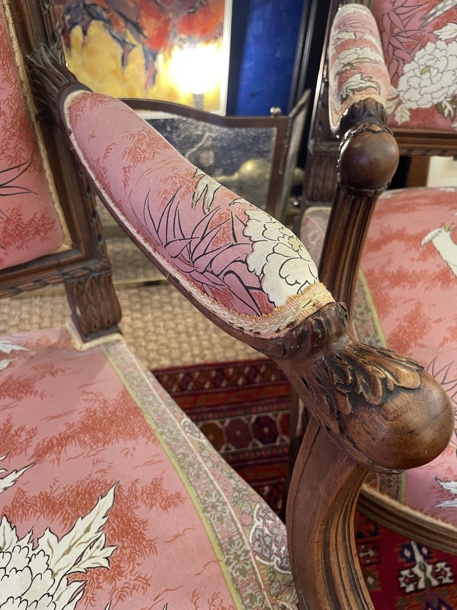 4 Louis XVI Style Armchairs-photo-4