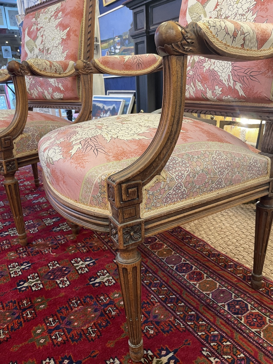 4 Louis XVI Style Armchairs-photo-1