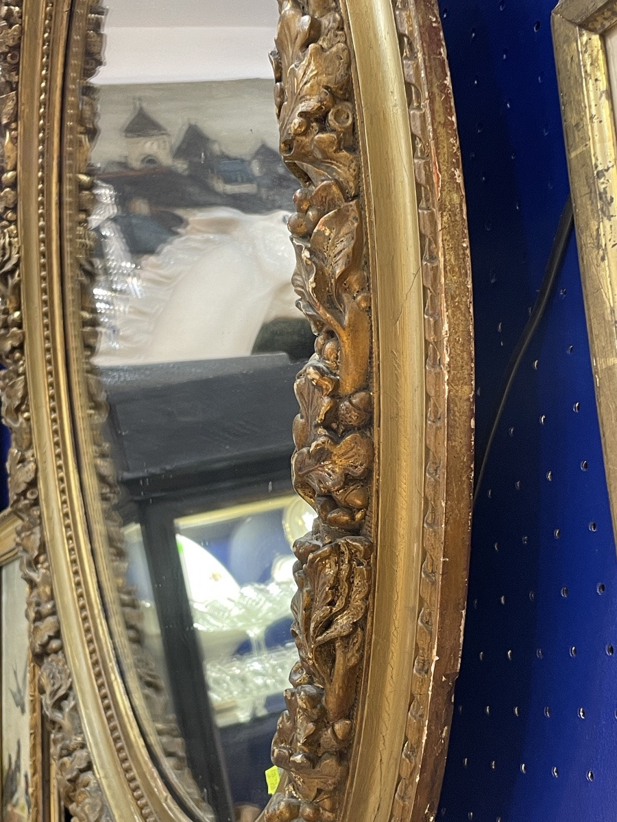 Grand miroir doré XIXeme -photo-4
