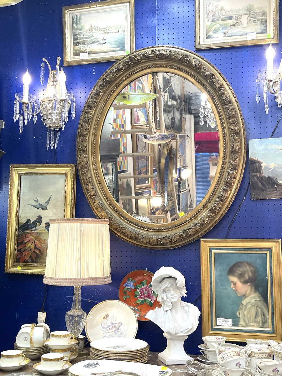 Grand miroir doré XIXeme 