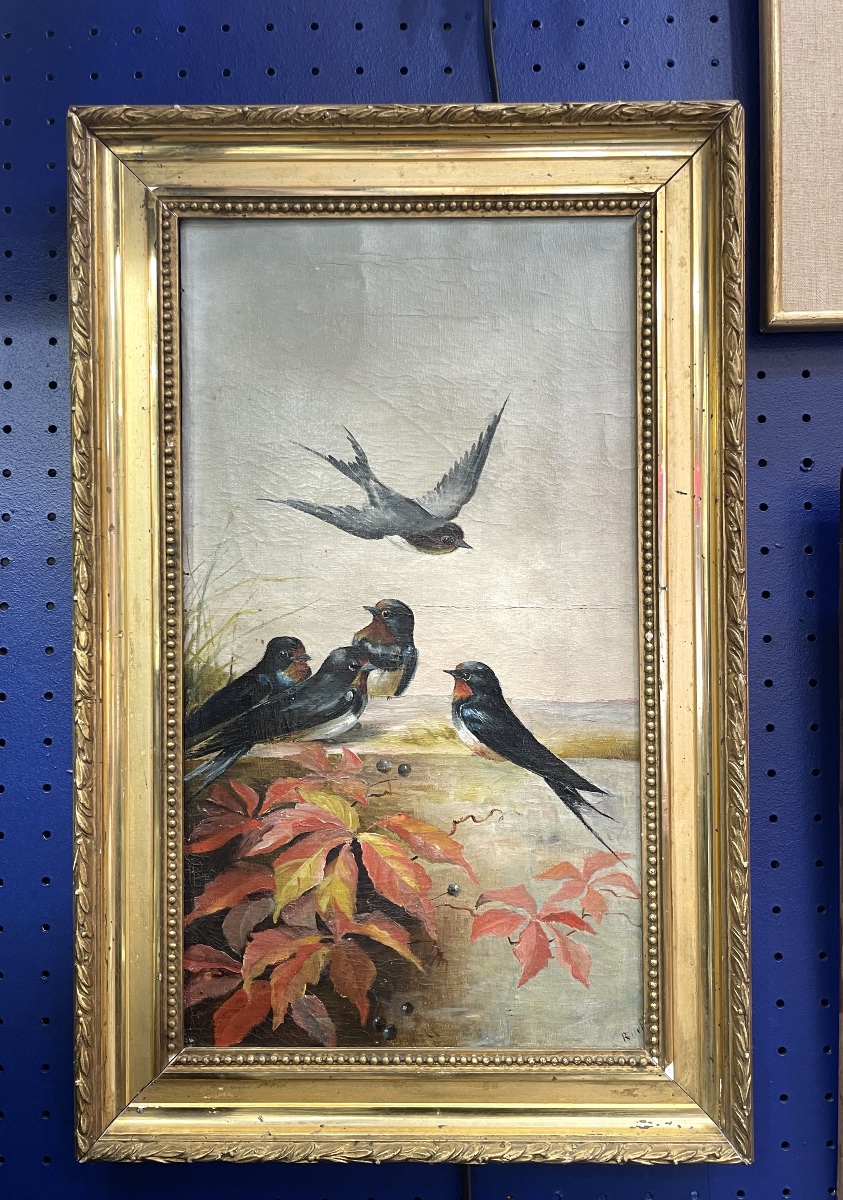 Huile sur toile « Les hirondelles »