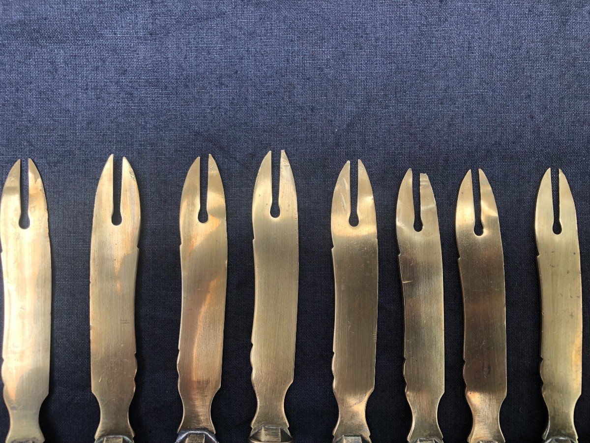 Series Of Fruit Forks, Mother Of Pearl Handles-photo-4