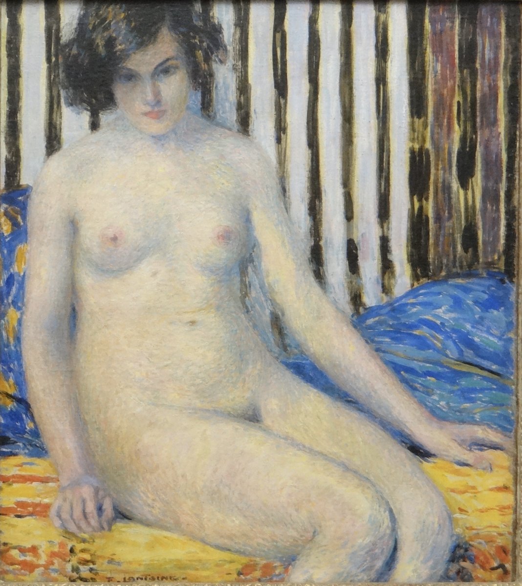   Fernand Lantoine (1876-1949),  French School Reclining Nude, -photo-2