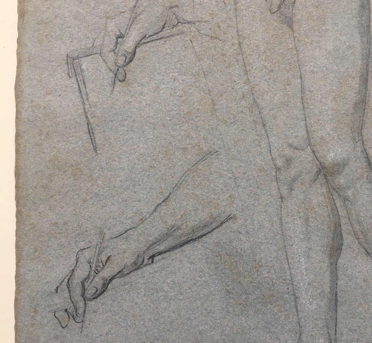 18th Italian School Study Of Nude Drawing On Paper-photo-3