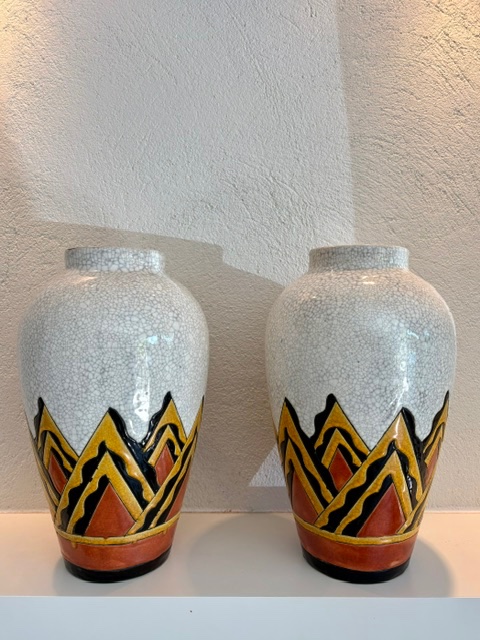 Paire de Vase CHARLES CATTEAU pour Boch frères Keramis-photo-4