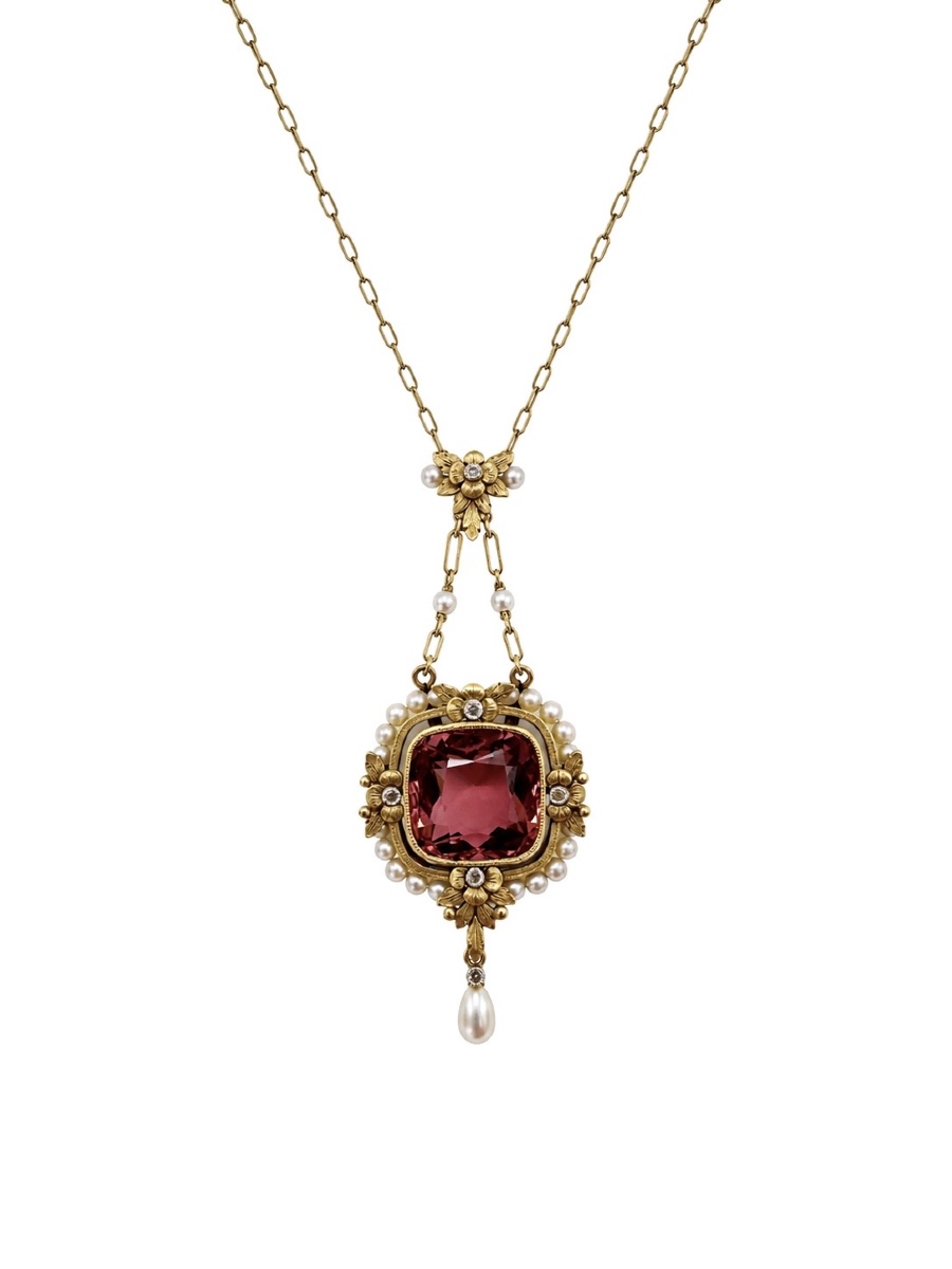 Antique Garland-style Necklace, 18-karat Yellow Gold, Late 19th Century