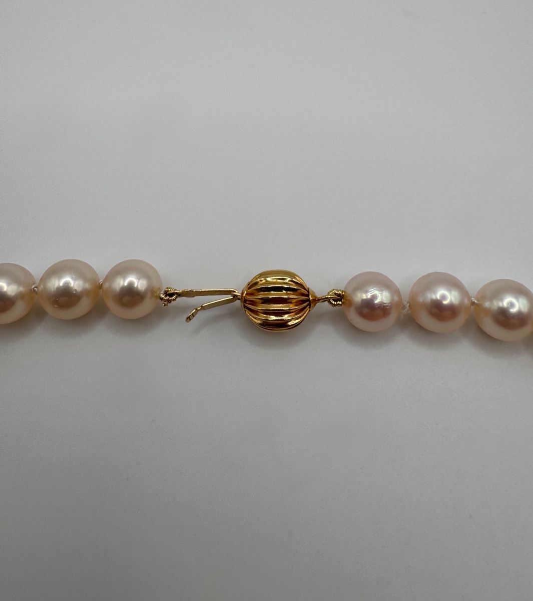 Collier perles de culture akoya, fermoir or jaune 18 carats, XXème siècle-photo-3