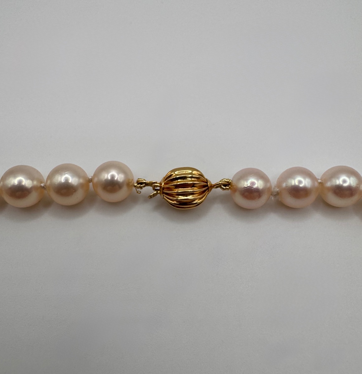 Collier perles de culture akoya, fermoir or jaune 18 carats, XXème siècle-photo-4