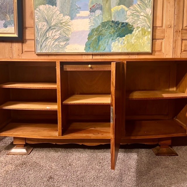 Curved Sideboard Years 30-40 Inlaid Walnut-photo-4