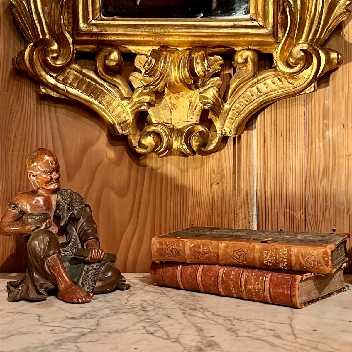 Miroir Baroque XVIII ème Bois Doré -photo-2