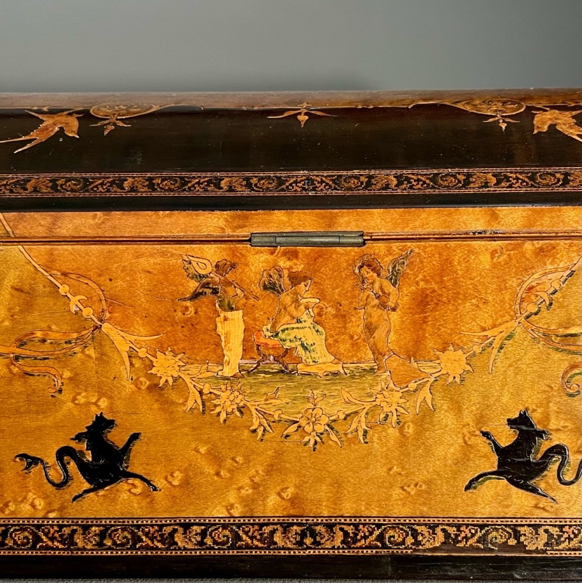 Marquetry Box Italy Decor Pompeian Style XIX Eme-photo-3