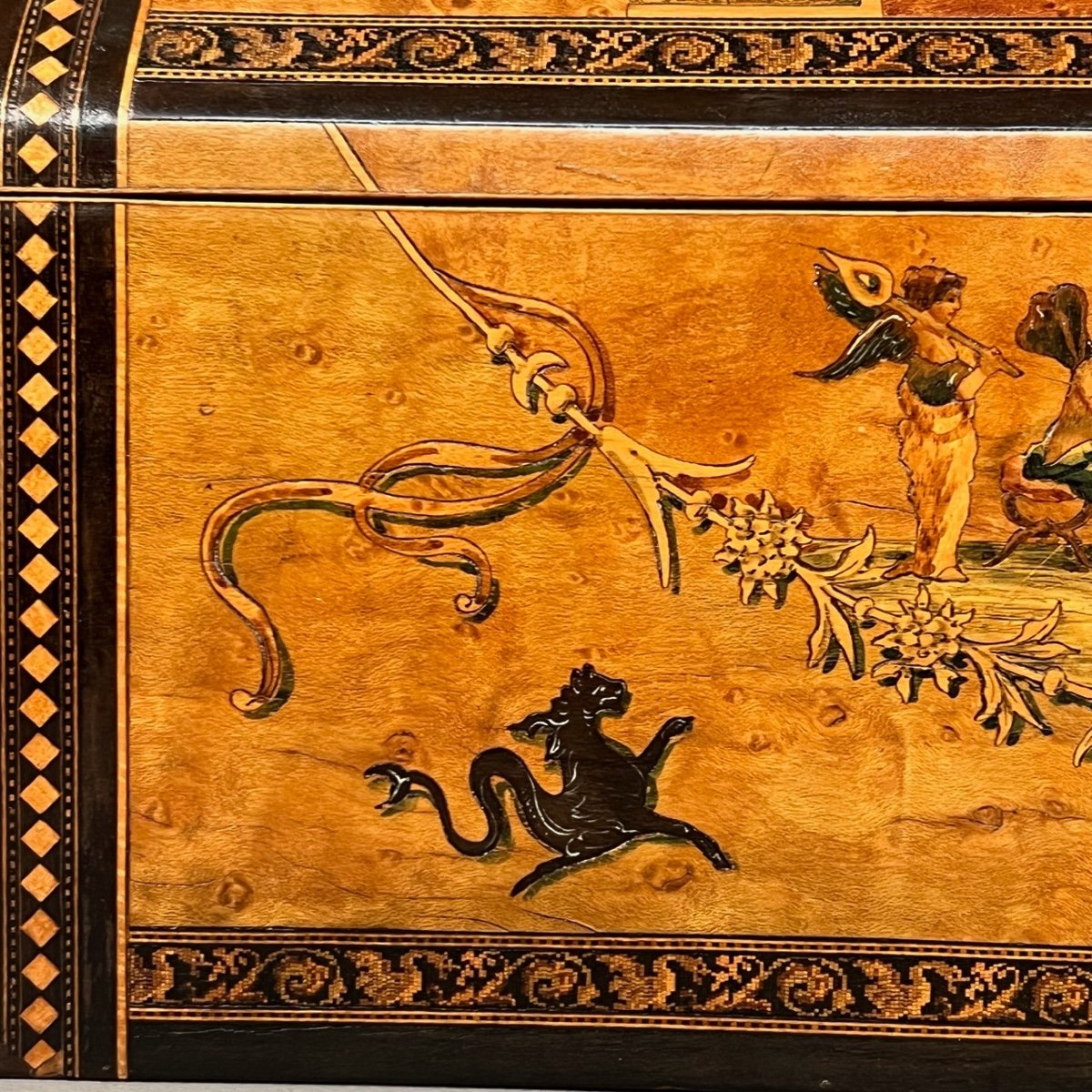 Marquetry Box Italy Decor Pompeian Style XIX Eme-photo-4