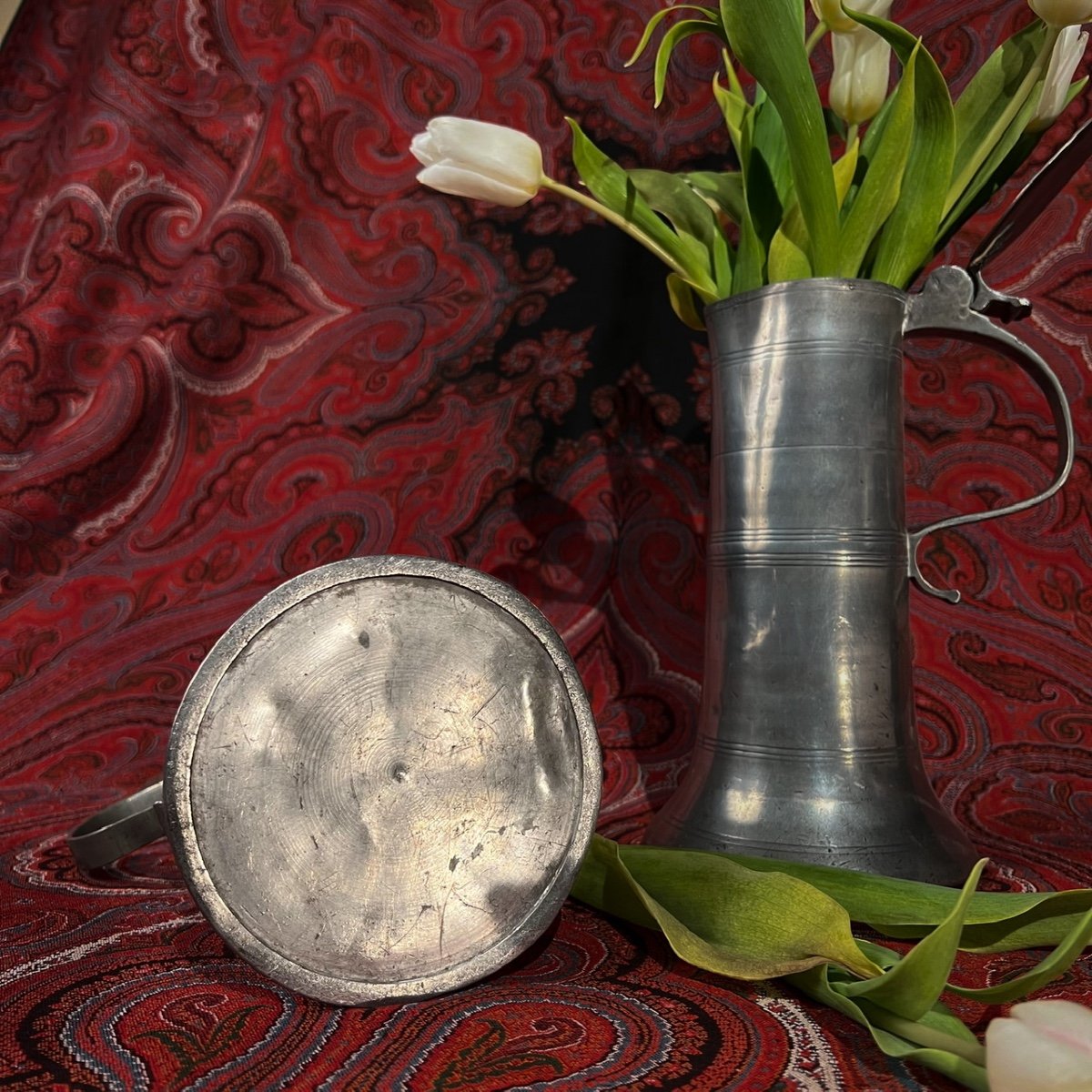 Two Pewter Pitchers XIXth Century-photo-1