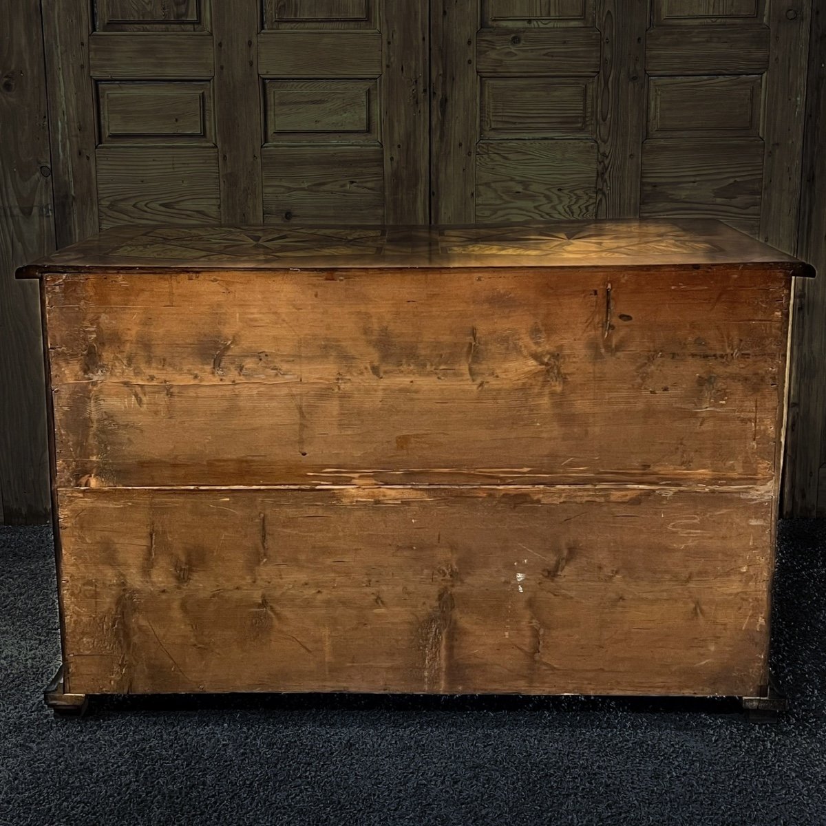 Inlaid Shaped Chest Of Drawers Walnut XVIIIth-photo-2