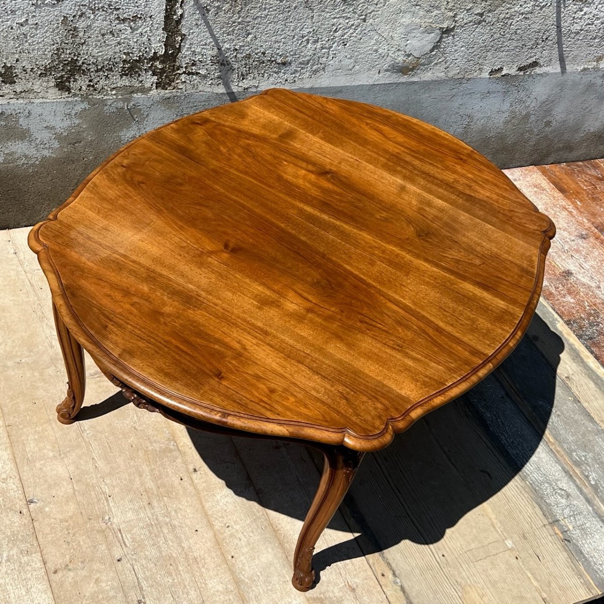 Oval Walnut Table With 5 Extensions Signed Krieger Paris-photo-6